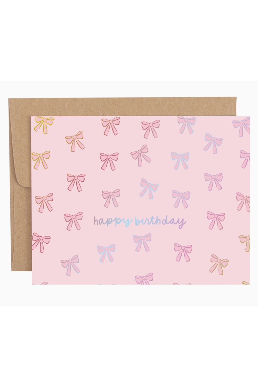 PP Single Birthday Greeting Card - Pink Coquette Bows