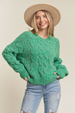 Cable Knit Sweater - Kelly Green