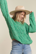 Cable Knit Sweater - Kelly Green