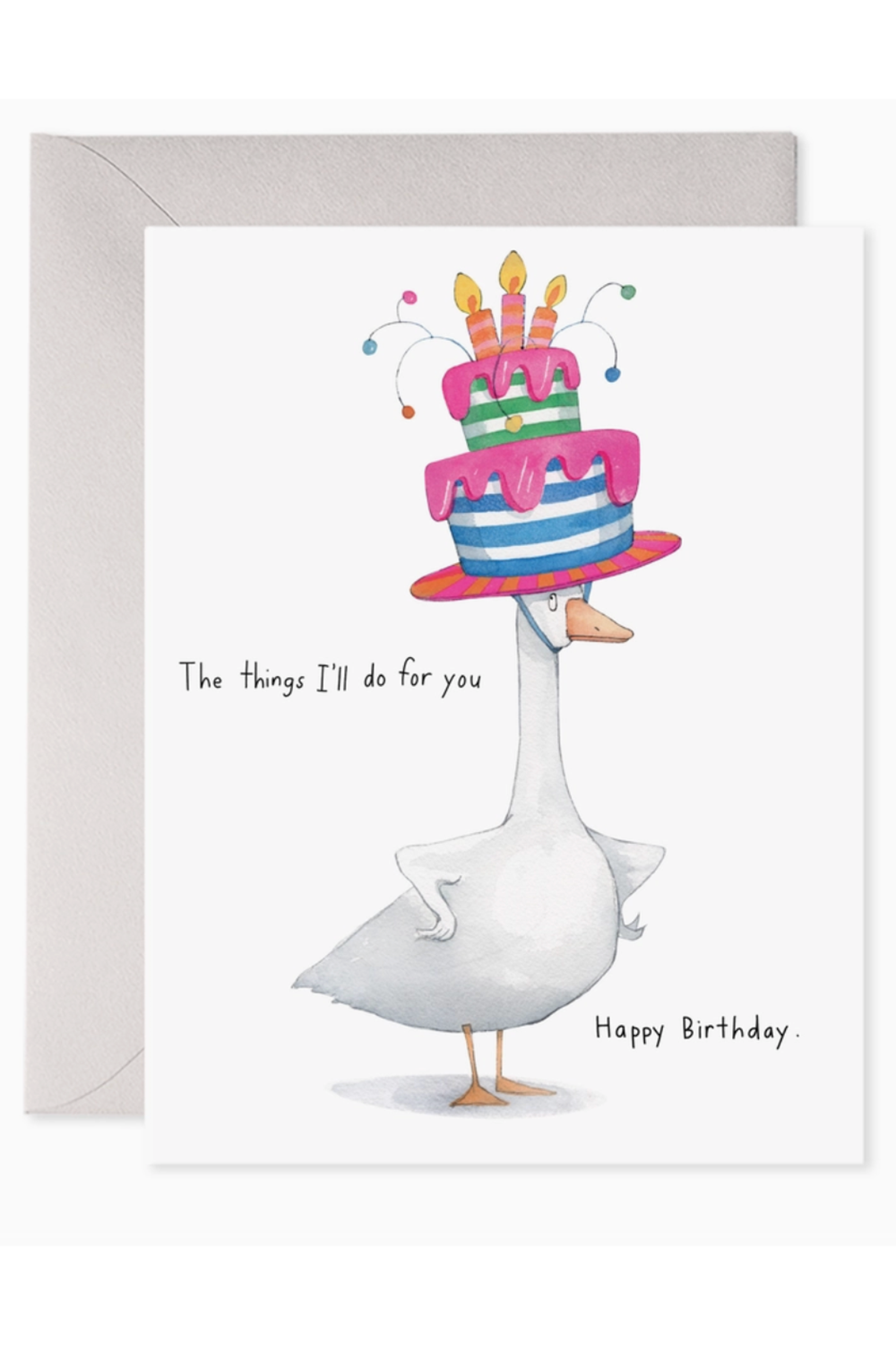 EFRAN Birthday Greeting Card - Goose Cake Hat