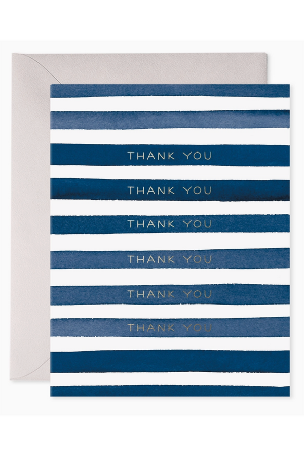 EFRAN Thank You Greeting Card - Navy Stripes