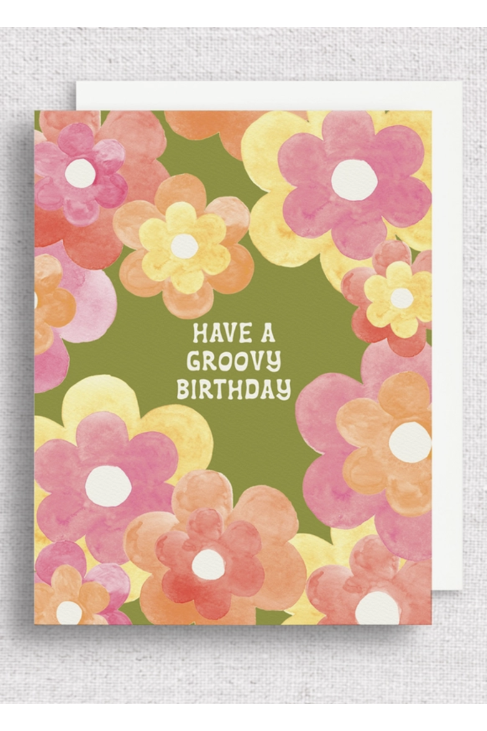 GT Birthday Greeting Card - Groovy Retro Flowers