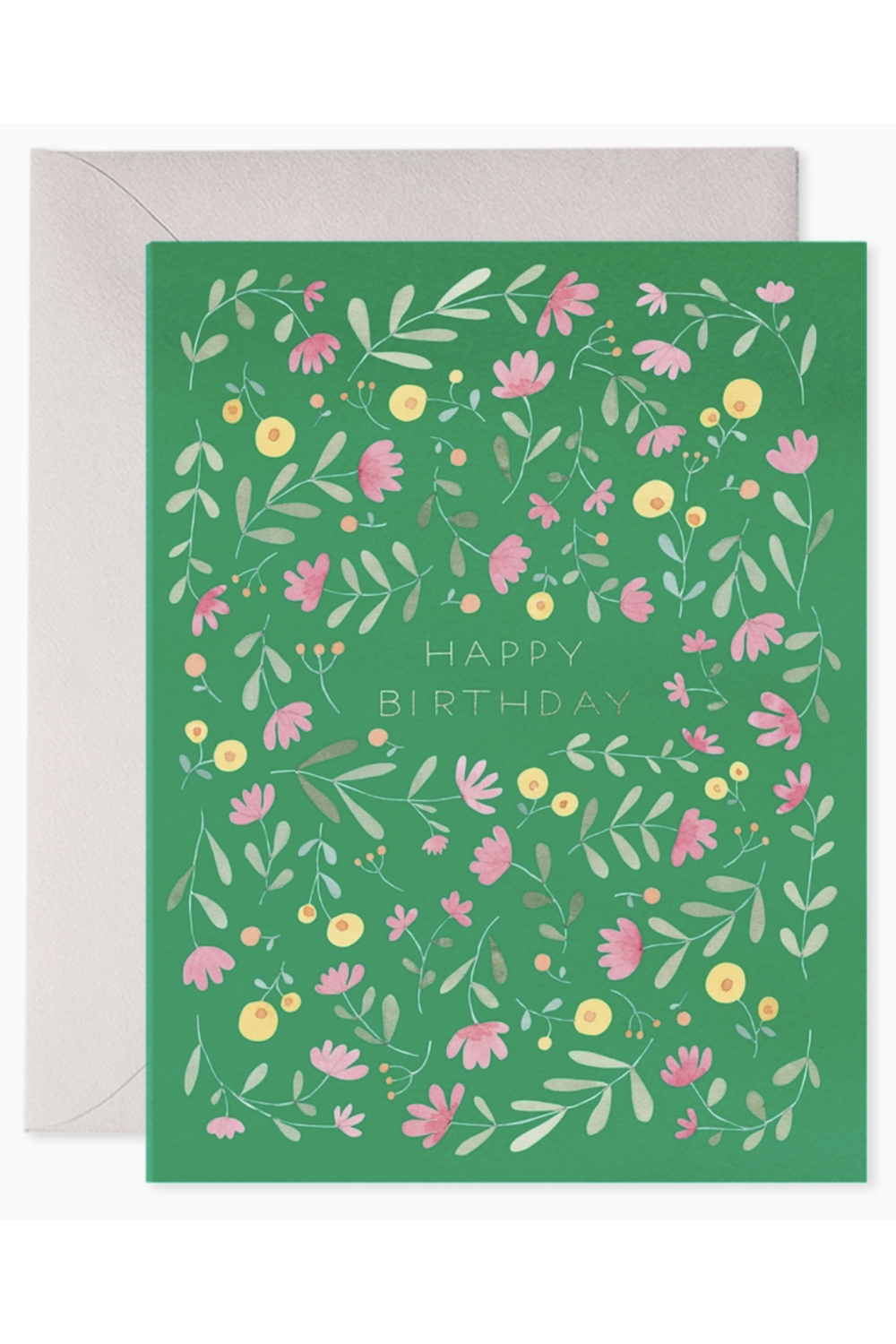 EFRAN Birthday Greeting Card - Green Floral