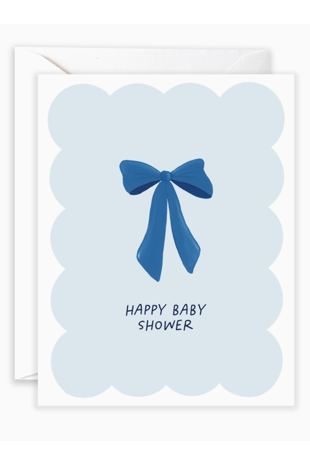 Isabella Single Baby Card - Baby Shower Blue Bow