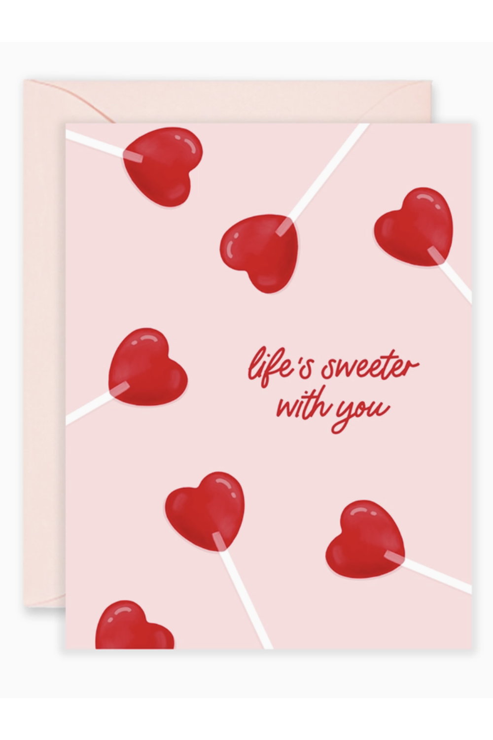 Isabella Valentine's Day Card - Sweeter with You Lollipops