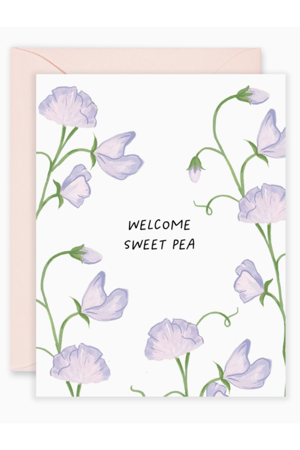 Isabella Single Baby Card - Welcome Sweet Pea