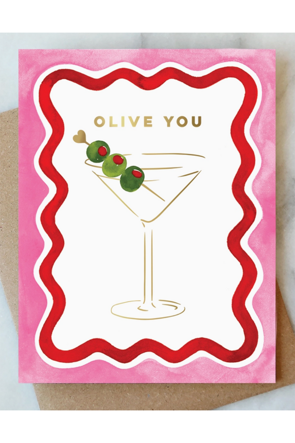 AJD Valentine's Day Card - Olive You Martini