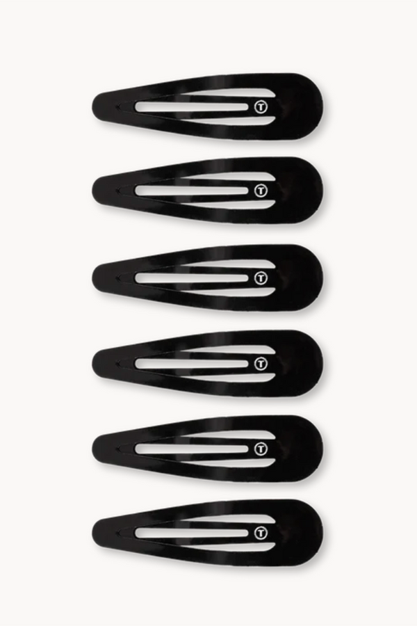 Teleties Snap Clip Set of 6 - Jet Black