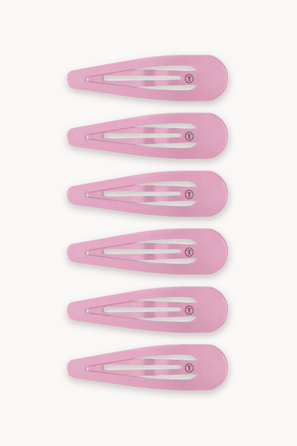 Teleties Snap Clip Set of 6 - Pearly Pink