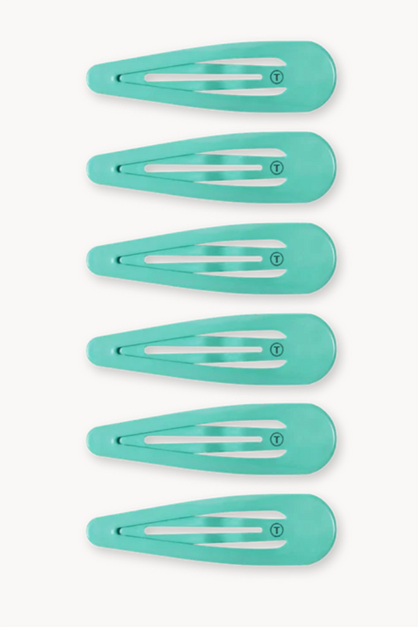 Teleties Snap Clip Set of 6 - Totally Turquoise