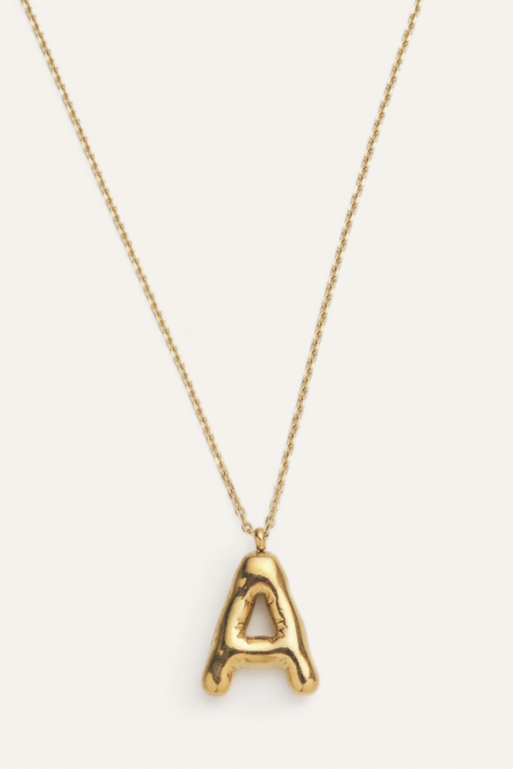Bubble Initial Charm Necklace - Gold