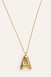 Bubble Initial Charm Necklace - Gold