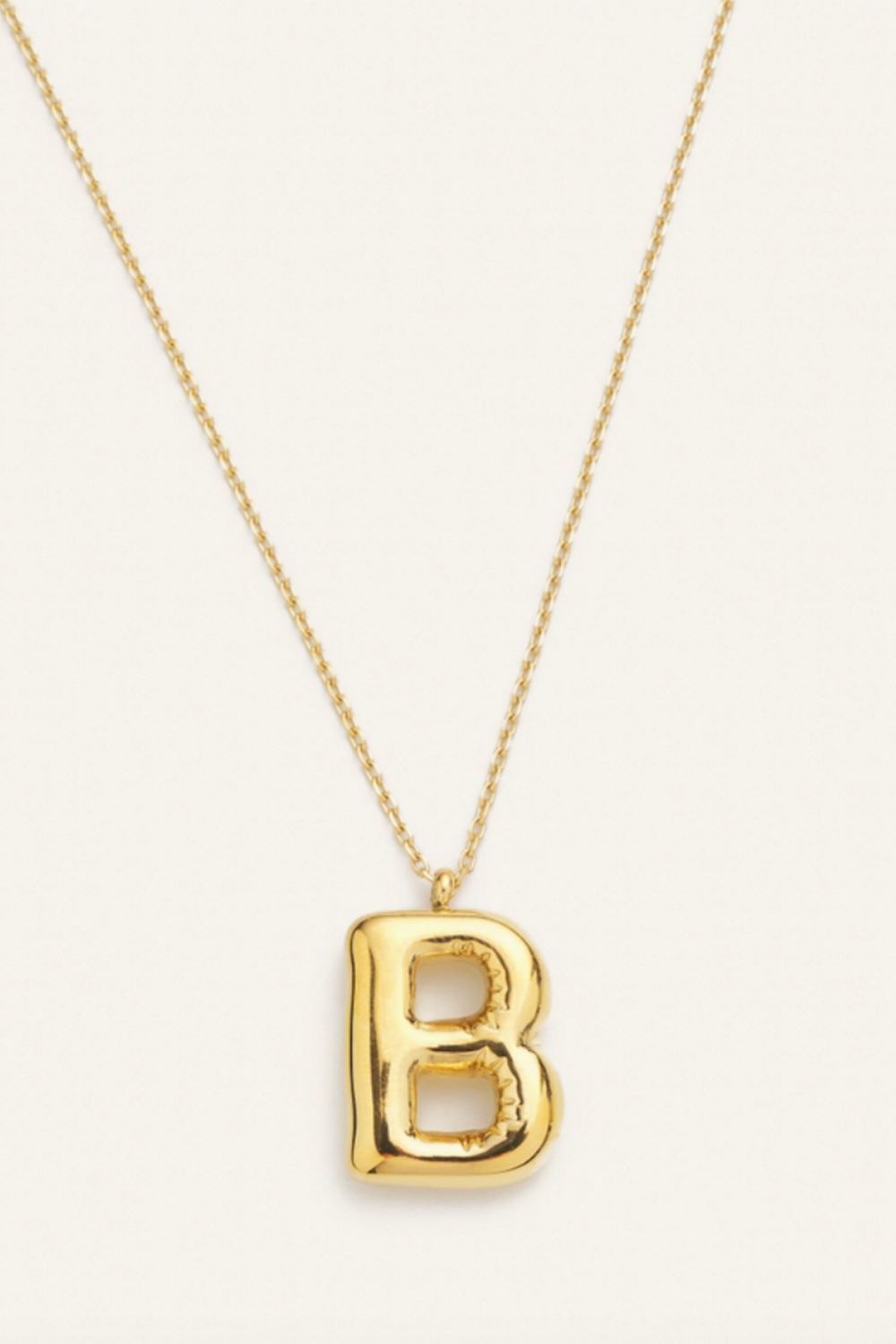 Bubble Initial Charm Necklace - Gold