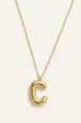 Bubble Initial Charm Necklace - Gold