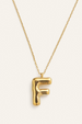 Bubble Initial Charm Necklace - Gold
