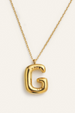 Bubble Initial Charm Necklace - Gold