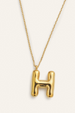 Bubble Initial Charm Necklace - Gold