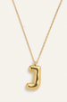 Bubble Initial Charm Necklace - Gold