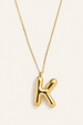 Bubble Initial Charm Necklace - Gold
