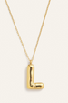 Bubble Initial Charm Necklace - Gold