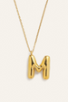 Bubble Initial Charm Necklace - Gold
