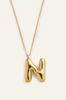 Bubble Initial Charm Necklace - Gold