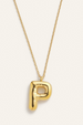Bubble Initial Charm Necklace - Gold