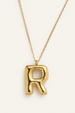 Bubble Initial Charm Necklace - Gold