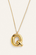 Bubble Initial Charm Necklace - Gold