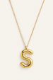 Bubble Initial Charm Necklace - Gold