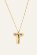 Bubble Initial Charm Necklace - Gold