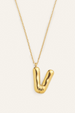 Bubble Initial Charm Necklace - Gold