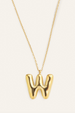 Bubble Initial Charm Necklace - Gold