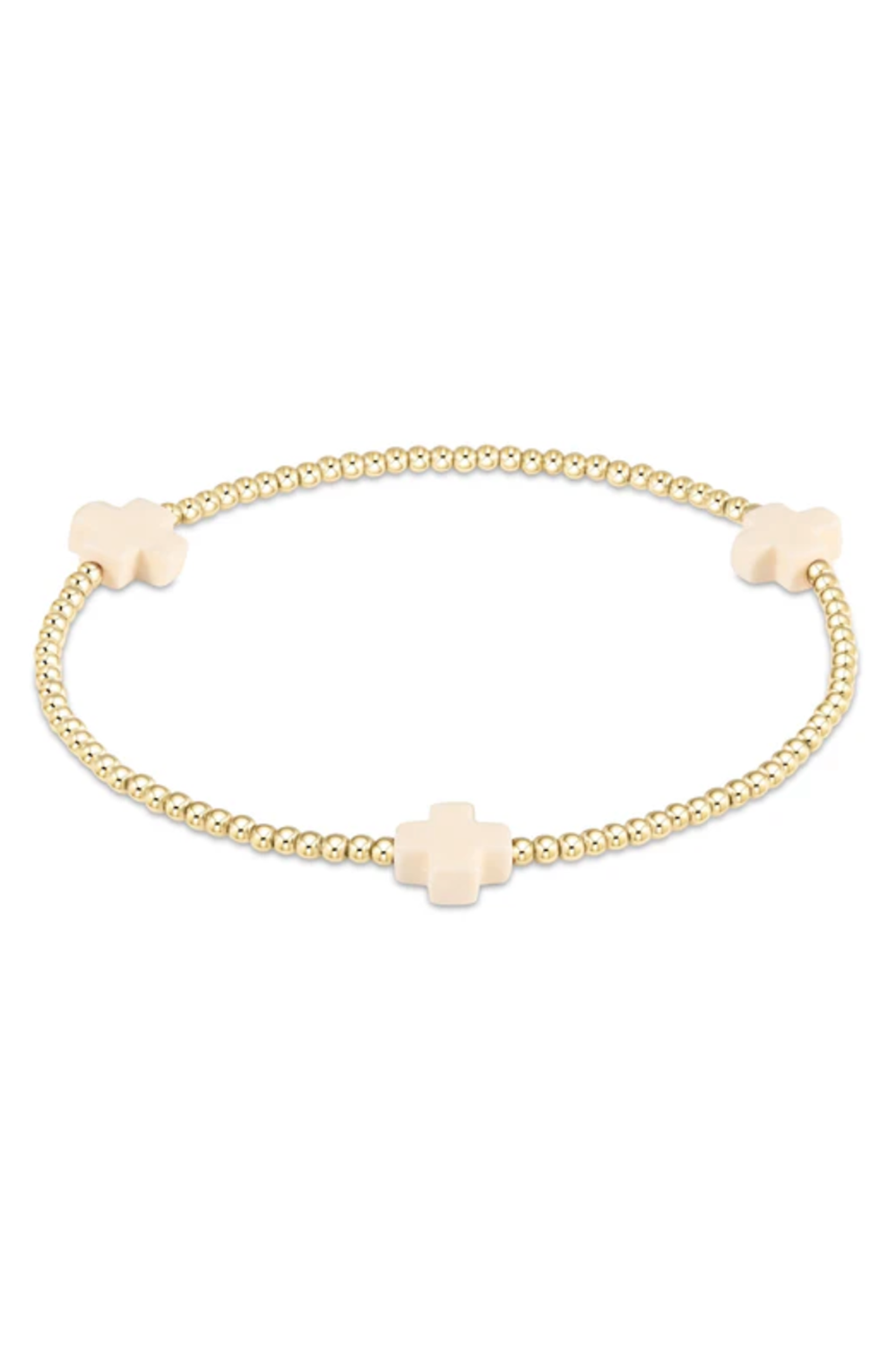 EN Gold Signature Big Cross Pattern Bracelet - Off White