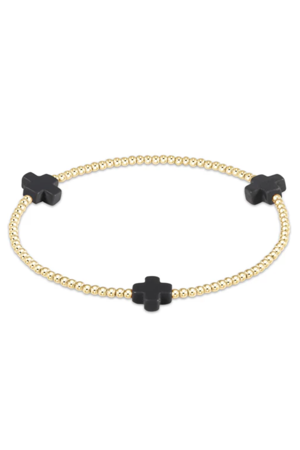 EN Gold Signature Big Cross Pattern Bracelet - Charcoal