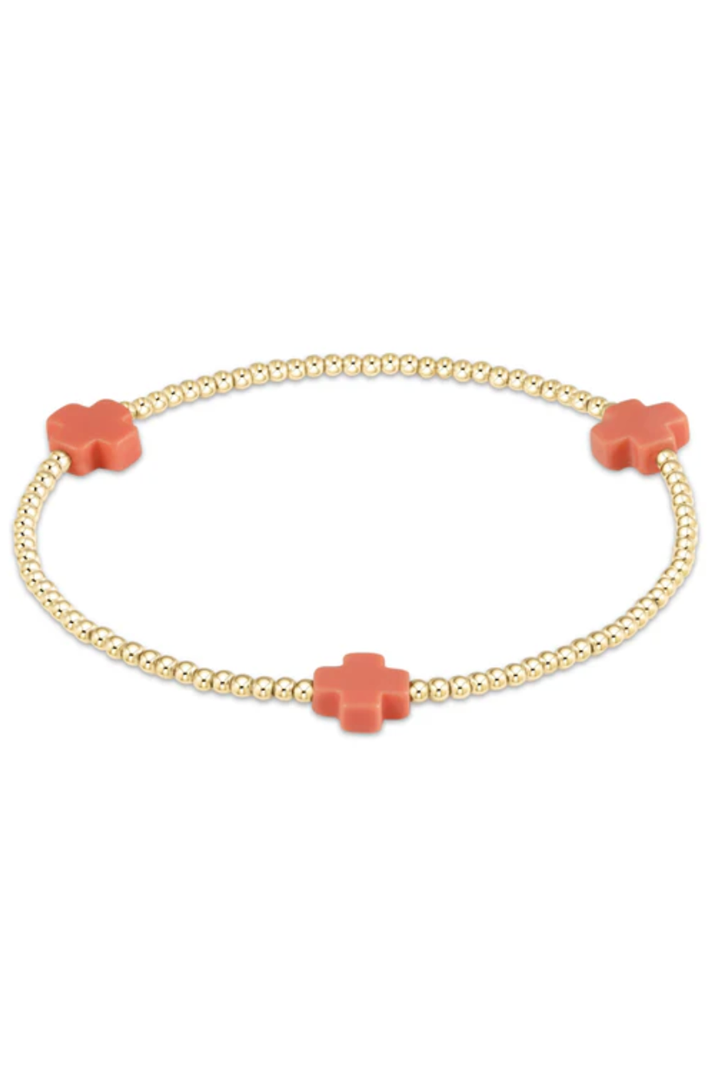 EN Gold Signature Big Cross Pattern Bracelet - Coral