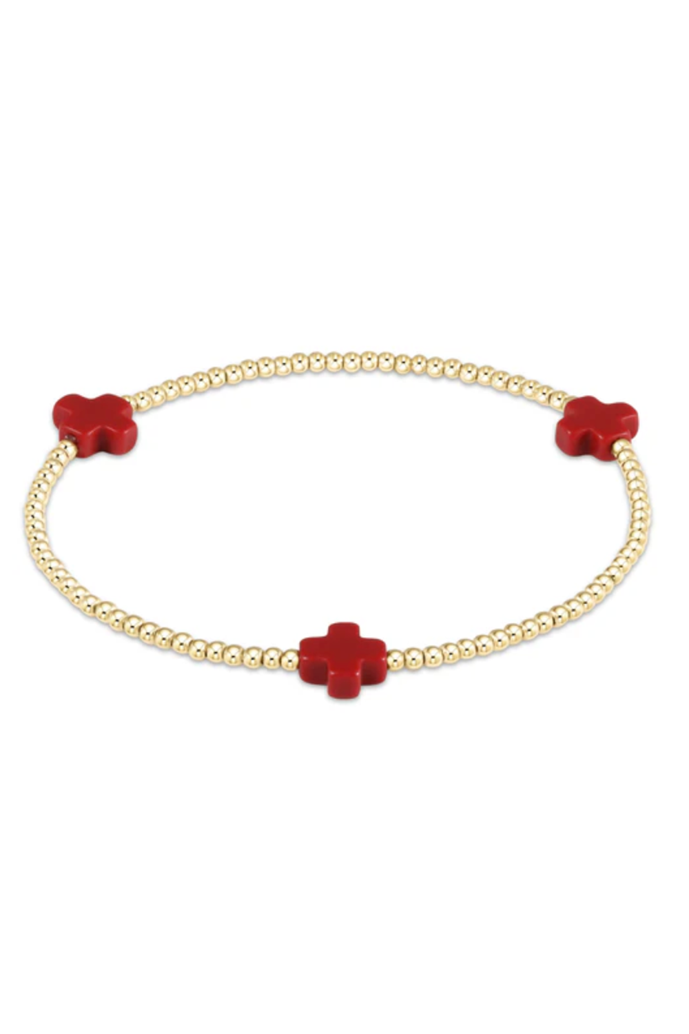 EN Gold Signature Big Cross Pattern Bracelet - Red