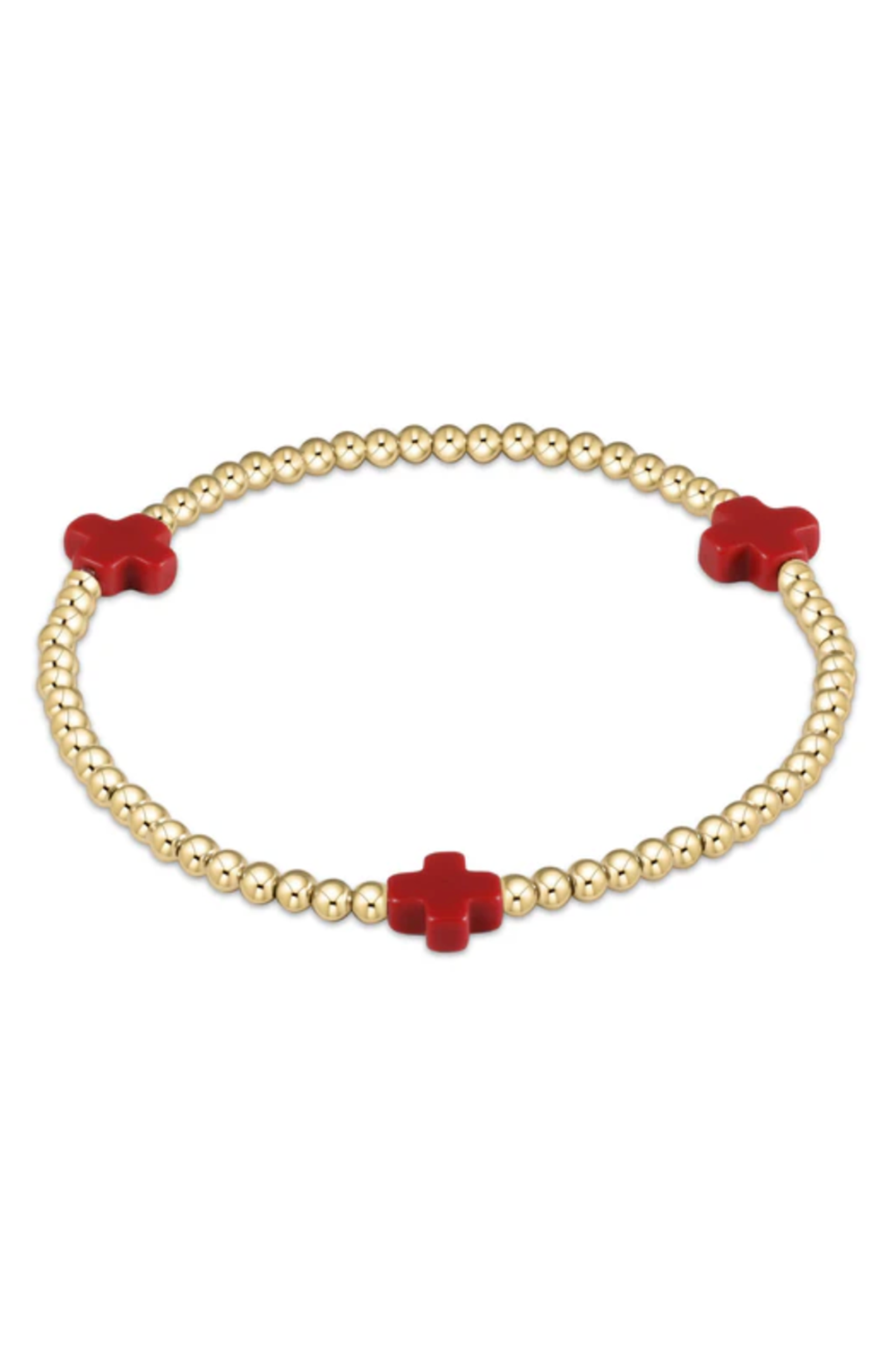 EN Gold Signature Big Cross Pattern Bracelet - Red