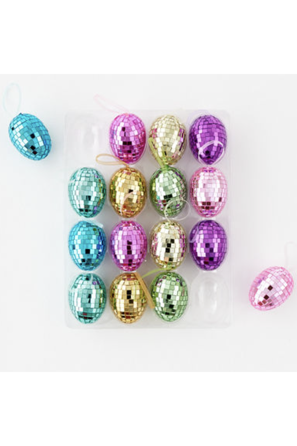 Ornament Set - Colorful Mosaic Disco Egg