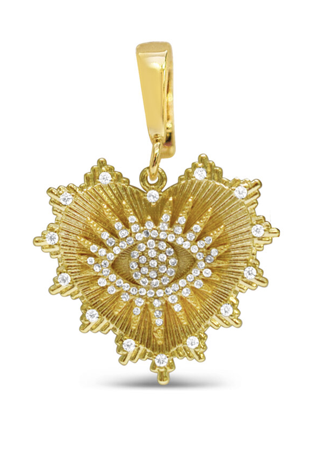 Charm - Radiant Eye Heart Gold