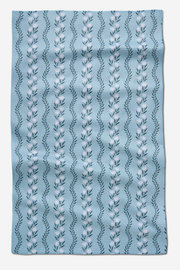 Geometry Kitchen Tea Towel - Vintage Floral Stripe