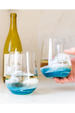 Lynnie Set of 2 Stemless Wine Glasses - Ocean Vibes