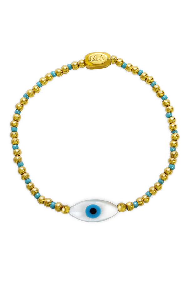 ISLA Aqua Azure MOP Eye - Gold