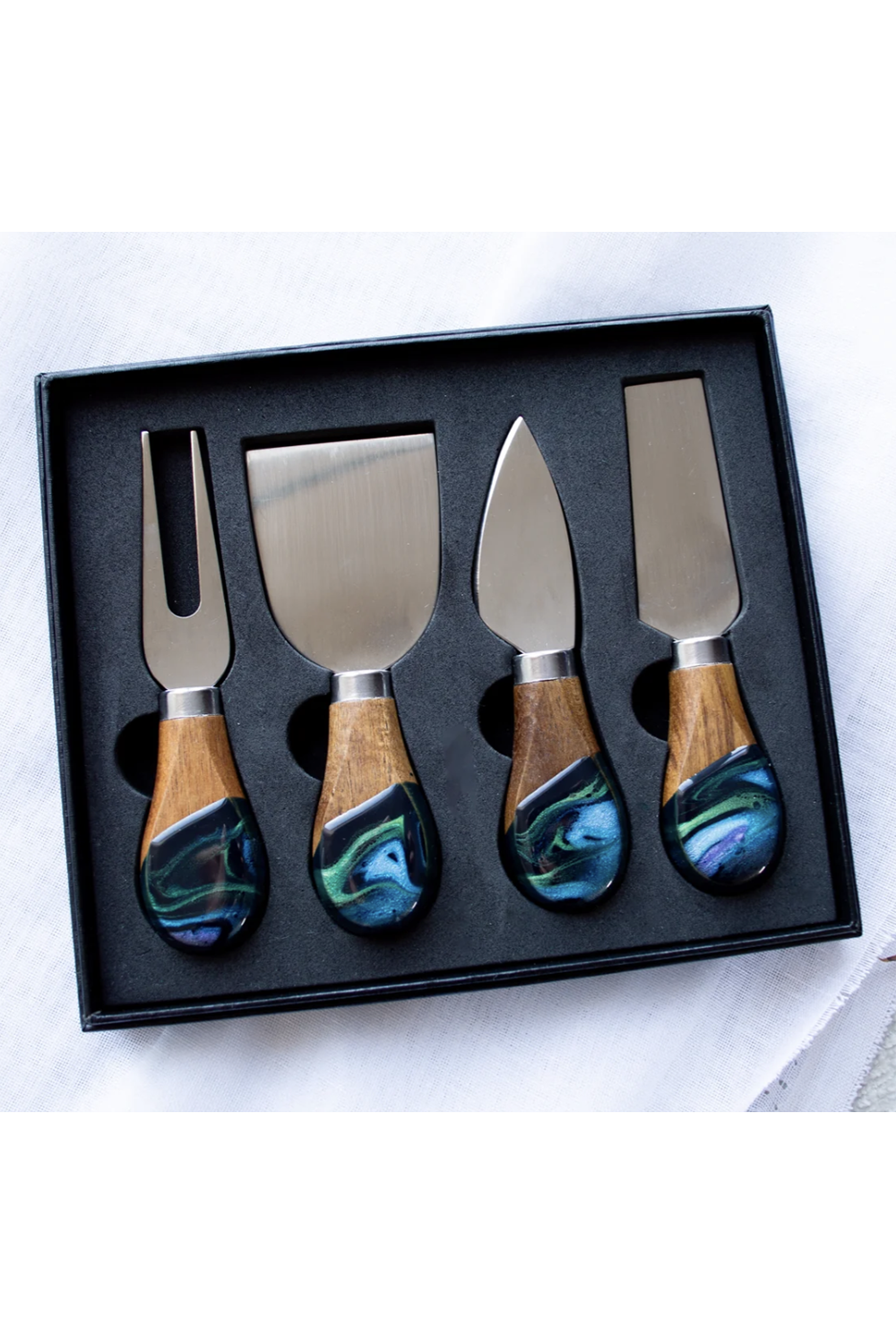 Lynnie Boxed Cheese Knife / Spreader Set - Northern Lights