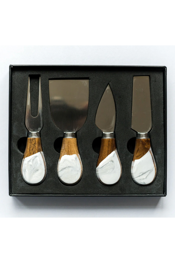 Lynnie Boxed Cheese Knife / Spreader Set - Marble