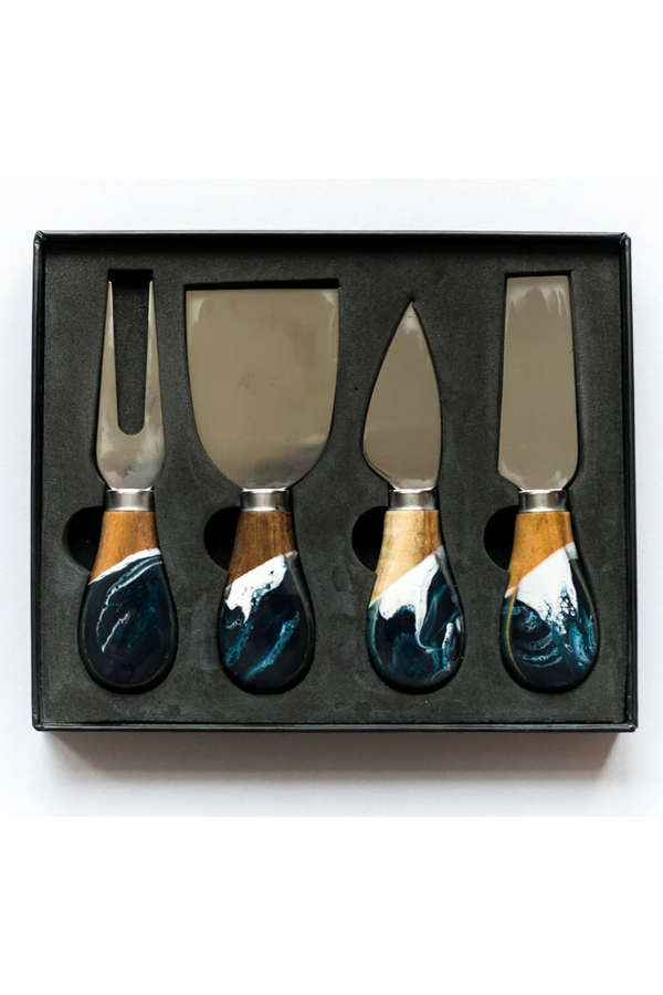Lynnie Boxed Cheese Knife / Spreader Set - Navy White