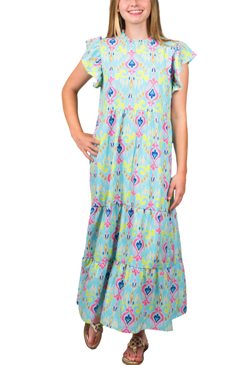 SIDEWALK SALE ITEM - Laura Dress - Turquoise Multi