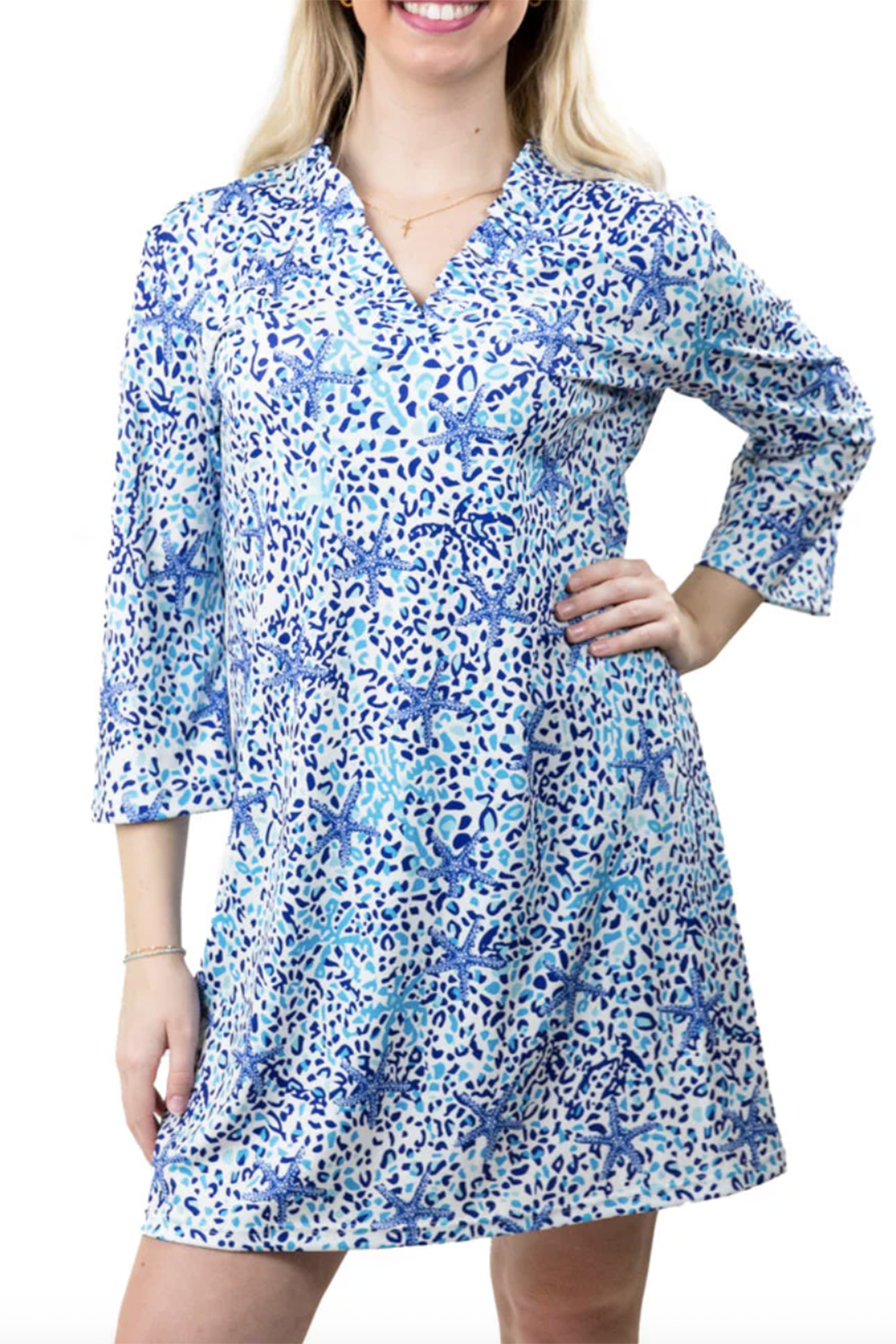 Peyton Dress - Blue Starfish