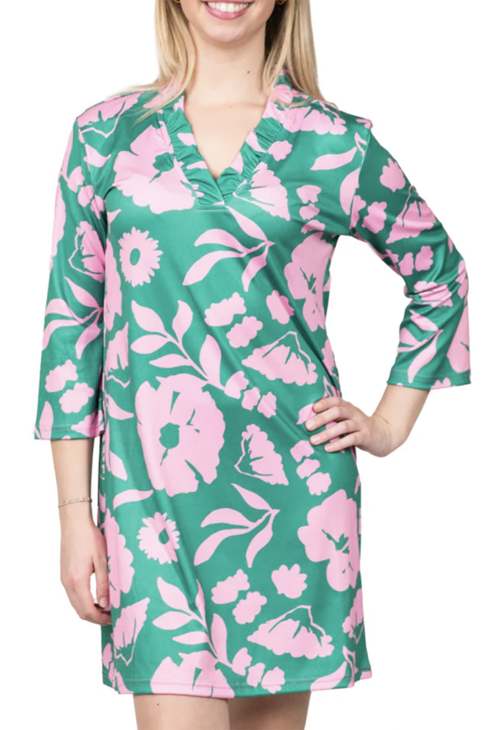 Peyton Dress - Pink + Green