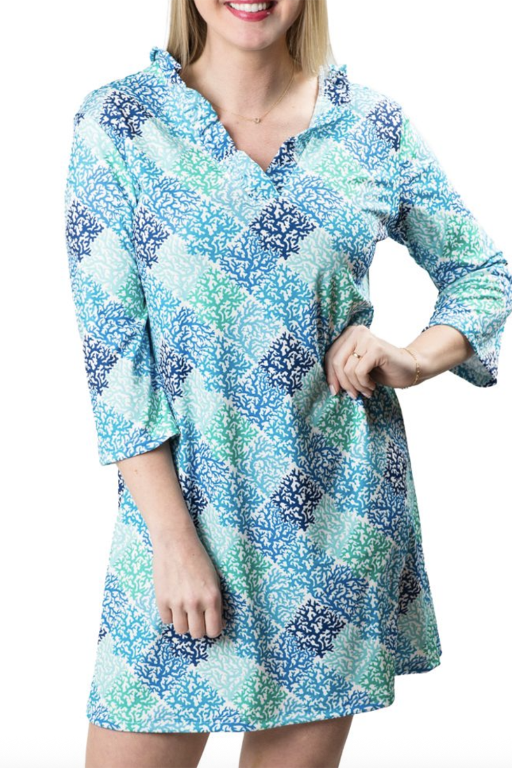 Peyton Dress - Coral Design